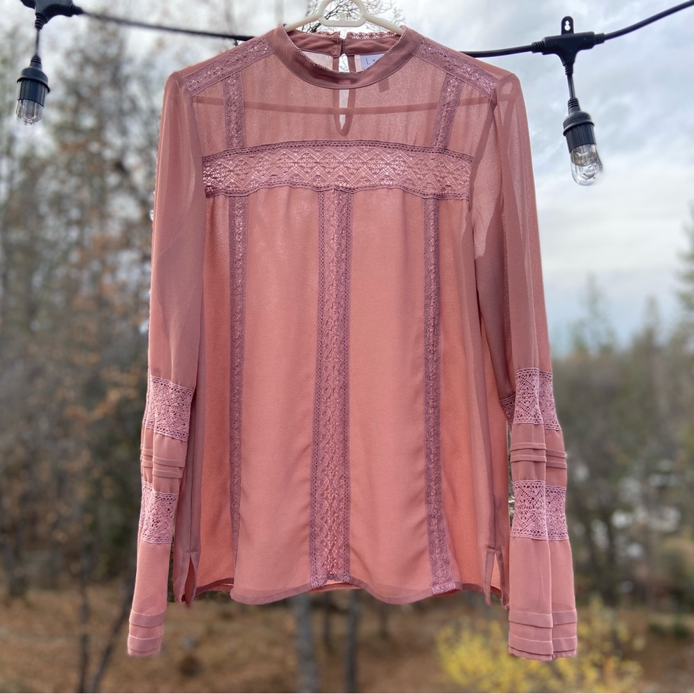 Leith Sheer Lace-detailed Blouse